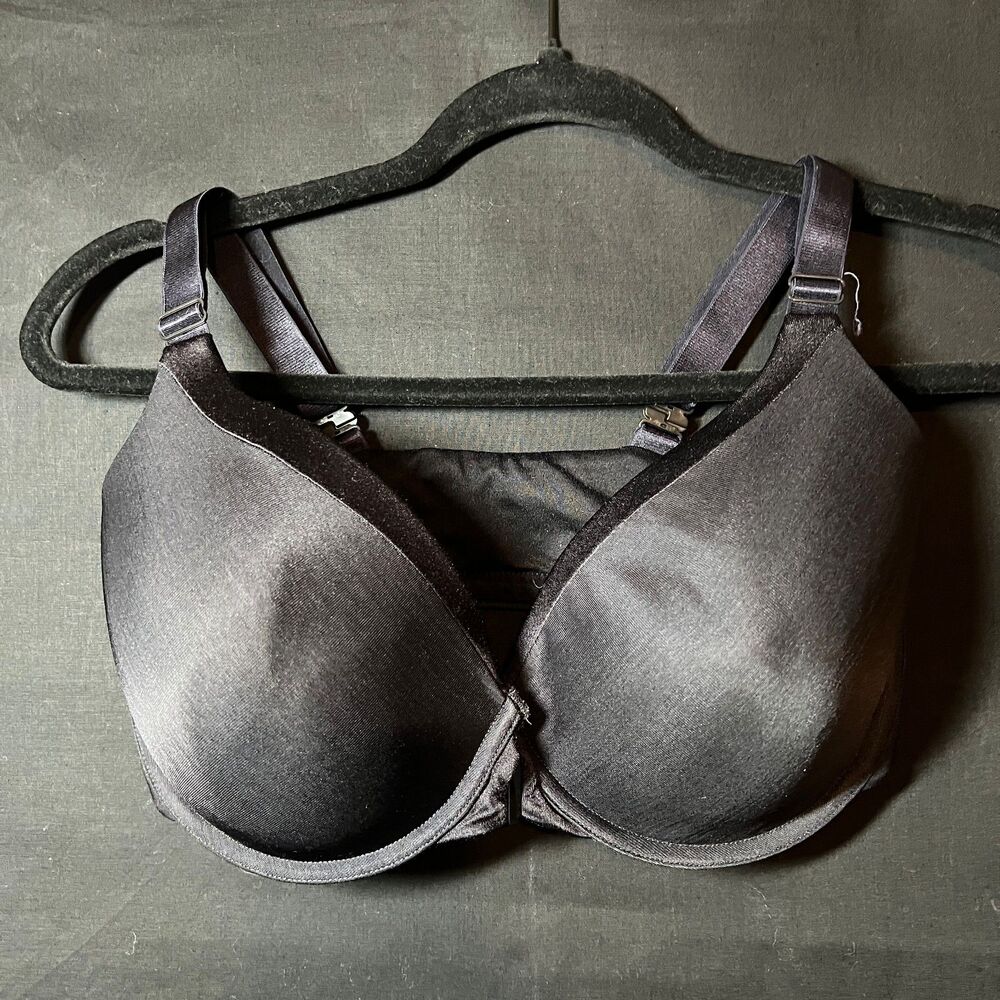 Vanity Fair Beauty Back Front Close Underwire Bra Charcoal Gray 38D 76384